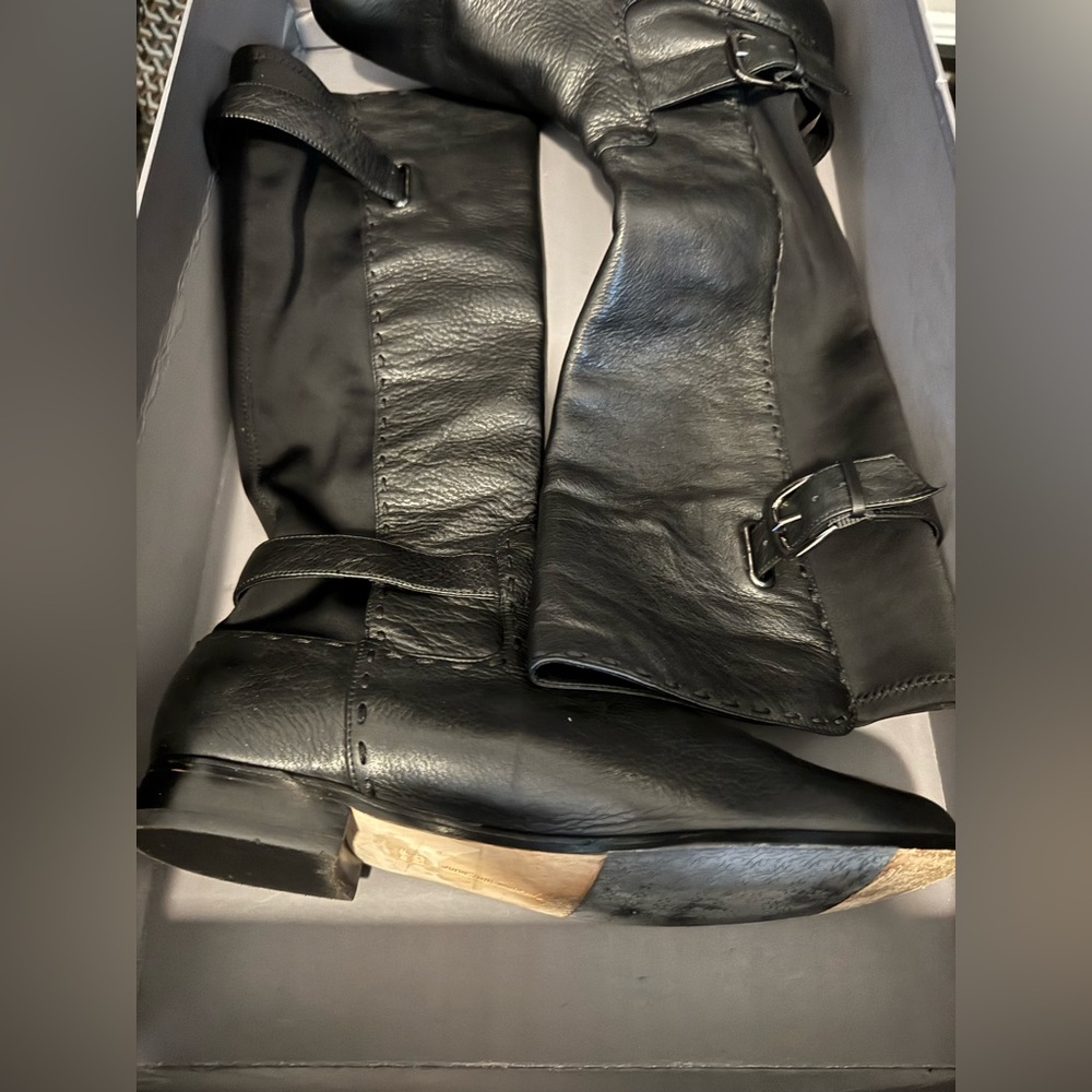 JOHNSTON & MURPHY Boots Black Tall Stretch Calf Size 8.5
